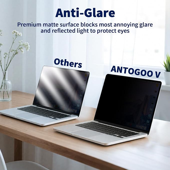 Magnetic Privacy Screen for 13 Inch MacBook Pro (2016, 2017, 2018, 2019, 2020, 2021, 2022, M1, M2), Removable Matte Laptop Privacy Screen Anti Glare Blue Light Filter, Anti-Spy for Mac 13''