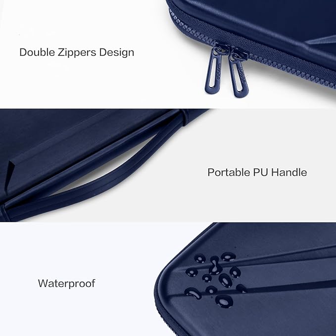 MOSISO Laptop Case 15.6 inch, 15-16 inch Laptop Sleeve Compatible with MacBook Pro 16 / Air 15, HP Acer Dell Lenovo ASUS,Artistic Geometric EVA Carrying Case Hard Shell with Handle, Navy Blue