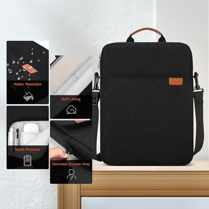 11 inch iPad Air Carrying Bag for 2026 iPad Pro 11 M5 M4 & Air 11 M4 M3, iPad A16 with Magic Keyboard, Protective Travel Shoulder Sleeve Case with Handle, Black
