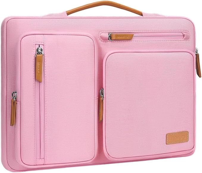 MOSISO 12.9 inch Tablet Sleeve Case for iPad Pro 13 M4 & iPad Air 13 M3 M2, iPad Pro 12.9 M2 M1 6/5th with Magic Keyboard&Smart Keyboard Folio, Side Open Carrying Bag with 4 Zipper Pockets, Pink