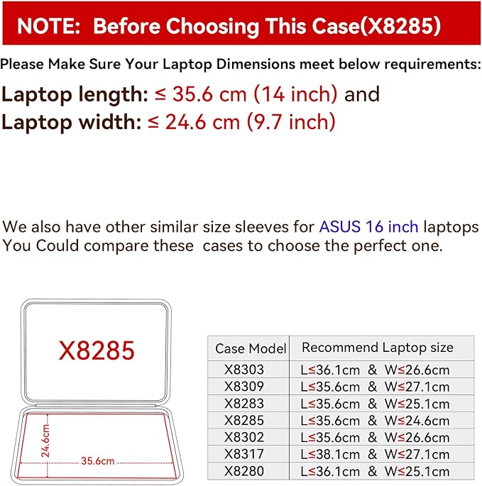Smatree Hard EVA Protective Sleeve Compatible for 16 inch ASUS ROG Flow X16/Vivobook 16, for 16 inch ASUS ROG Zephyrus M16 2023 GU604/2022 Case (X8285)