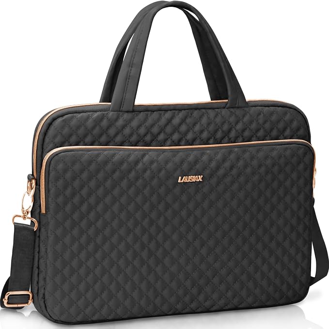 17 17.3 Inch Laptop Case Bag Women Men Compatible with HP OmniBook Envy Omen Pavilion/Dell Inspiron Precision/LG Gram/Yoga ThinkPad, Messenger Carrying Briefcase Computer Bag 18 inch, Black