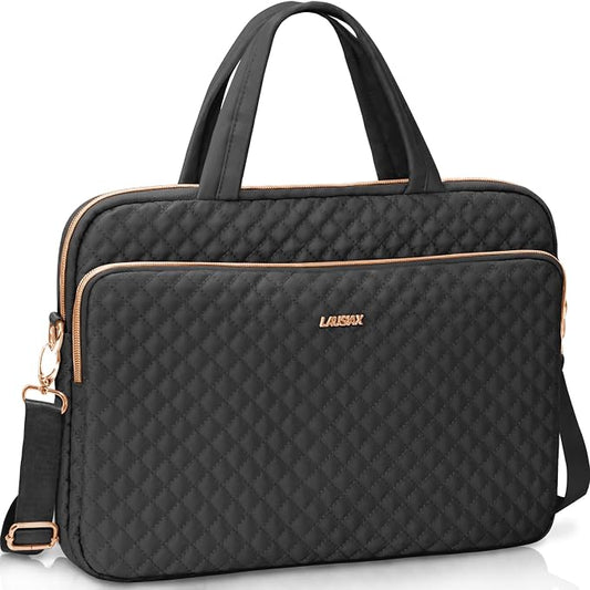 17 17.3 Inch Laptop Case Bag Women Men Compatible with HP OmniBook Envy Omen Pavilion/Dell Inspiron Precision/LG Gram/Yoga ThinkPad, Messenger Carrying Briefcase Computer Bag 18 inch, Black