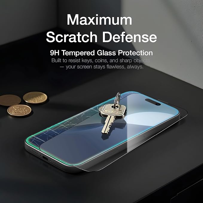 AMAZINGthing for iPhone 16 Plus [Titan - Full Glass] Screen Protector, Ultra Clear, 9H Tempered Glass, Built-in Dust Filter Full Coverage, Case‑Friendly, Oleophobic, Easy Installation, 2 Pack