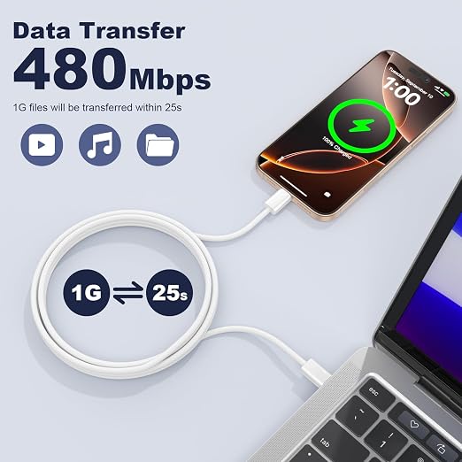 Quickeep USB C to USB C Cable 6 FT 2 Pack, Nylon Braided 60W iPhone 17 16 15 Charger Cord, Type C Charger Fast Charging, USBC to USBC Cable for iPhone 15 16 Pro Plus Pro Max/iPad Pro/Air