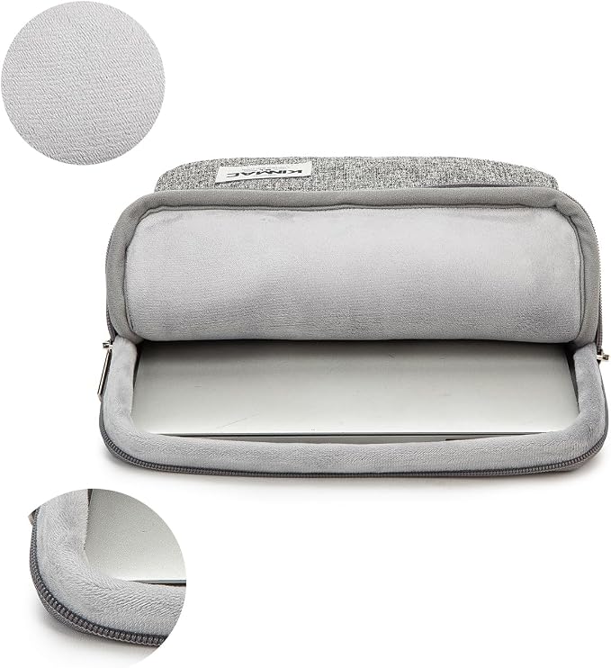 Kinmac 360° Protective Vertical Laptop Sleeve Case Cover Bag (Snow Grey, 15.6 inch-16 inch)