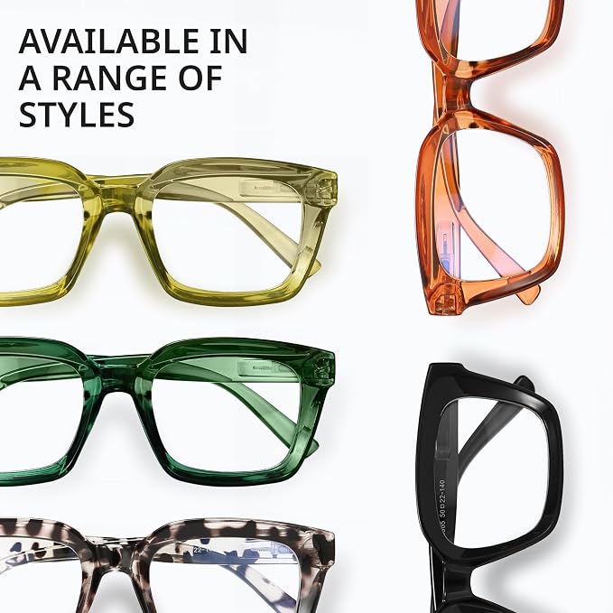 IBOANN Oversized Blue Light Glasses for Woman, Funky Fashion Glasses With Preppy Look, Reduce Screen Fatigue Computer Glasses