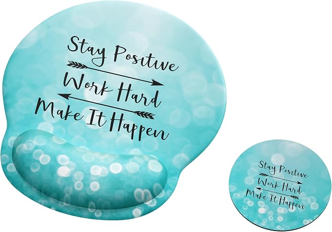 Ergonomic Mouse Pad with Wrist Rest,Mousepad with Wrist Support - Cute Gel Portable Mouse Pads for Desk Laptop,Computer,Office & Home Decor-(Glittery Green)