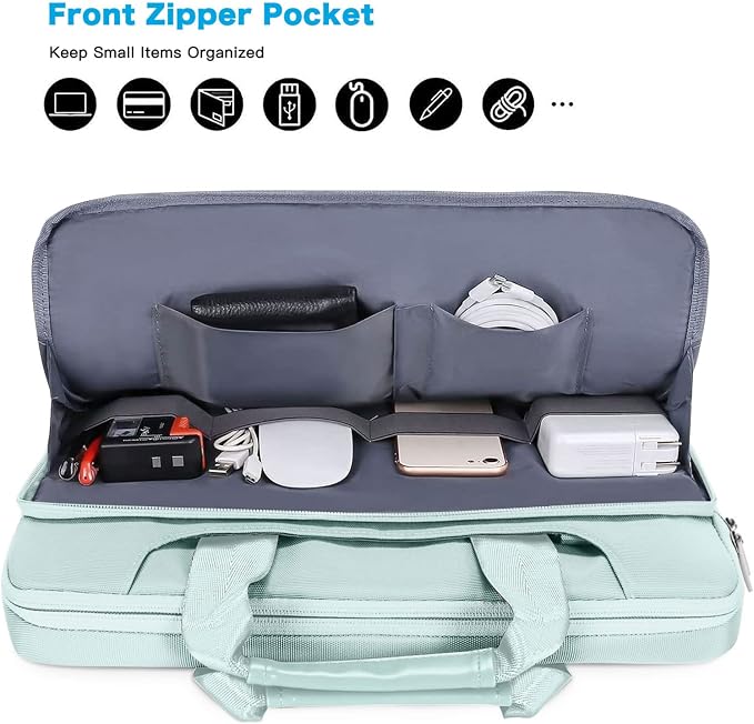 MOSISO 360 Protective Laptop Bag 13 inch, 13-13.3 inch Computer Bag Compatible with MacBook Neo 13 inch/Air 13.6 / Air/Pro 13,HP,Dell,Lenovo,Asus,Laptop Carrying Case with Strap&Handle, Mint Green