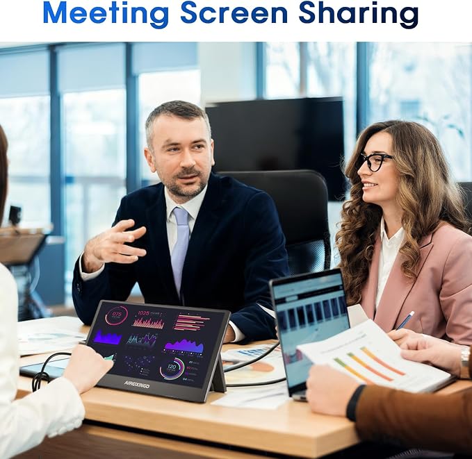 Portable Monitor 11.6'' 1080P FHD Weighs 450g, Portable Monitor for Laptop with Built-in Stand, Compatible with Type-C/Mini HDMI, Suitable for Laptop, PC, Mac,Phone, Xbox. Travel Monitor.