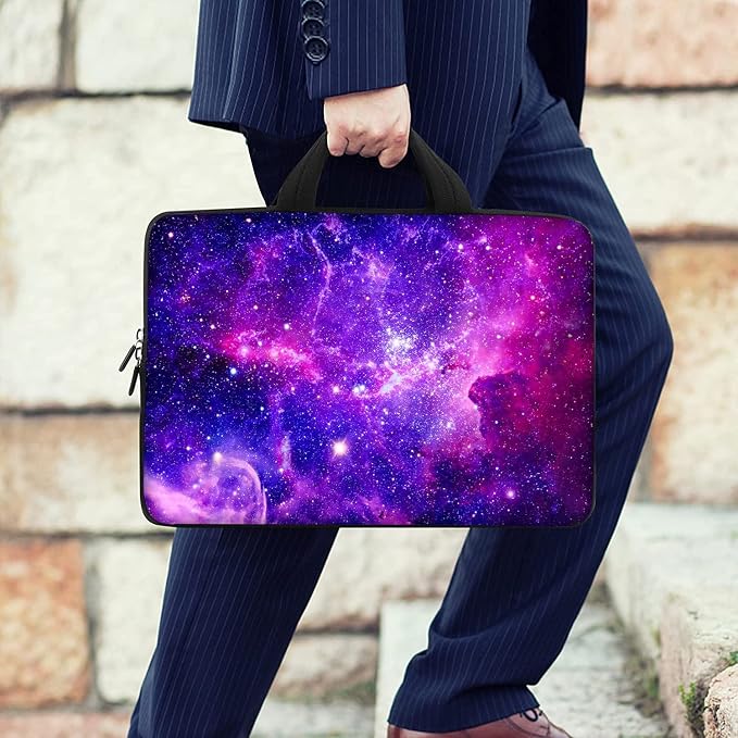 RICHEN 17 inch Laptop Shoulder Bag Carrying Case with Handle Fits 15.6/16/17/17.3/17.4 inch Laptop Notebook (16-17.3 inch, Purple Galaxy)