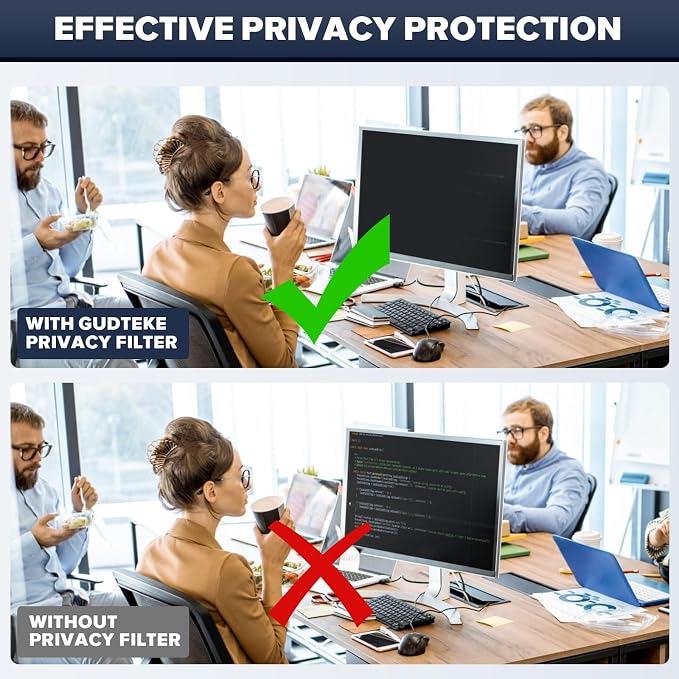 HD Laptop Privacy Screen 13.3 inch, Upgraded Laptop Privacy Screen for 16:9 Widescreen Removable Anti Glare Screen Cover and Blue Light UV-Blocking Filter