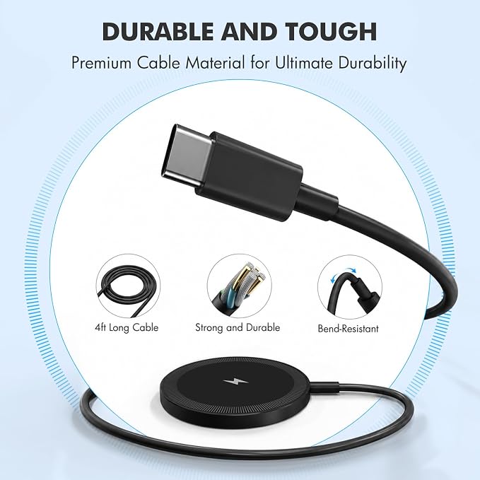 2-Pack 15W Magnetic Wireless Charger: Qi2 Fast Charging Pad for iPhone Air 17 16 15 14 13 12 Pro Max, Samsung Galaxy S26 S25, Google Pixel 10, AirPods-Slim Portable for Desk Bedside Travel-Black