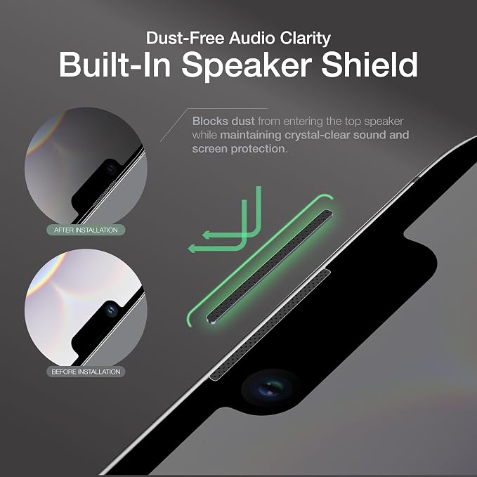 AMAZINGthing for iPhone 16e [Titan - Privacy] Screen Protector, Anti Spy, 9H Tempered Glass, Built-in Dust Filter Full Coverage, Case‑Friendly, Oleophobic, Bubble‑Free Application, 2 Pack