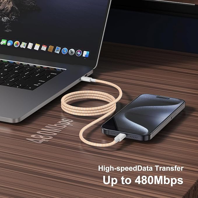 Long USB C to C Fast Charger Cable 10ft,60W Type C to C Fast Charging Cord for Apple iPhone 16 Pro Max/16/15 Plus/15/MacBook Pro 2021/2020/2019/2018,iPad 12.9/11 inch/Mini/Air 5/Samsung Galaxy Orange