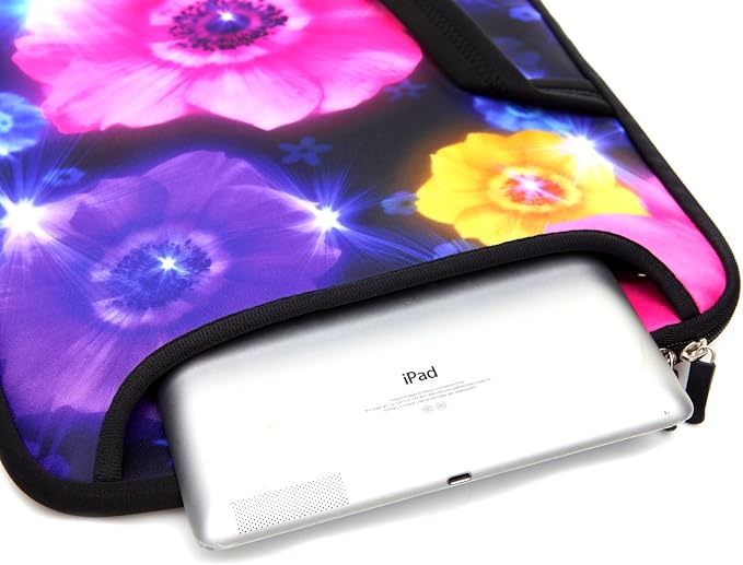 14-Inch Laptop Shoulder Bag Sleeve Case With Handle For 13" 13.3" 14" 14.1" Netbook/Macbook Air Pro (Colourful Flower)