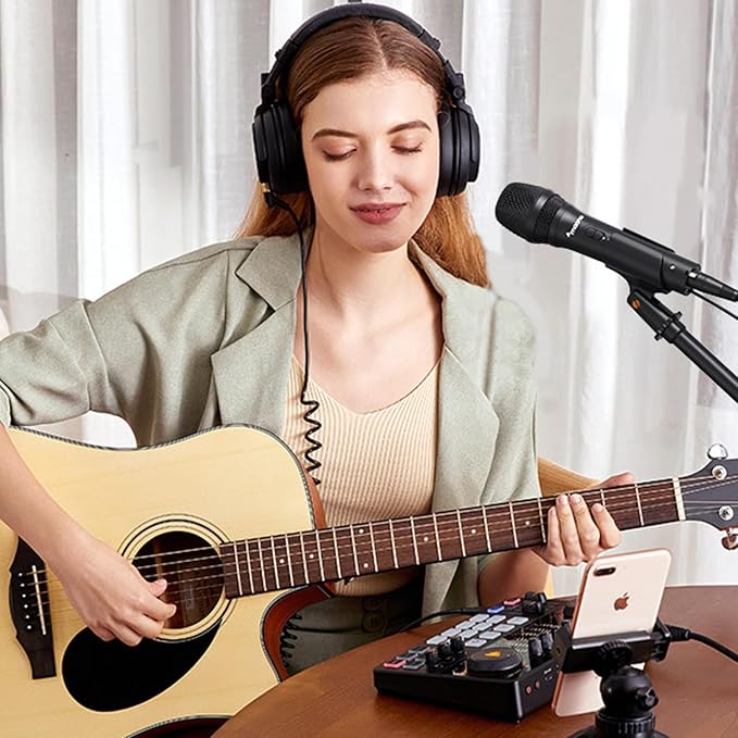 MAONO USB/XLR Podcast Dynamic Microphone, Studio Mic Kit with Volume Control, Shock Mount, Pop Filter, Ideal for Vocal, Instruments Recording, Voice Over, Live Streaming (HD300T)