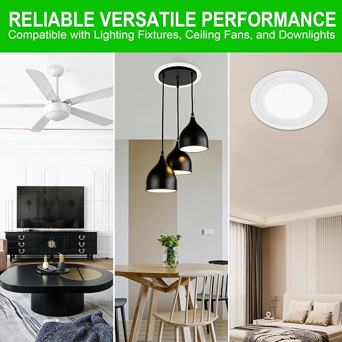 12 Pieces Trim Goof Rings for 6 Inch Recessed Lights, Plastic Ceiling Light Goof Rings to Cover and Clean up Unsightly Drywall, Mis-Cuts or Oversized Holes, White