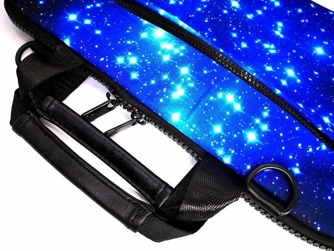 icolor 14.5 15 15.6 Inches Canvas Laptop Shoulder Bag Case,Messenger Bag Sleeve Pouch,Travel Briefcase,Computer Ultrabook Notebook Protective Carrying Bag with Adjustable Strap (Blue Starry)