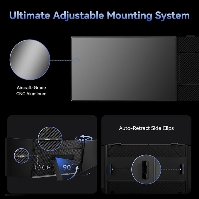 One Cable Connection Triple Laptop Screen Extender - Ultra Thin 14" Monitor IPS FHD 1080P Lightweight Portable Display for 13"-17" Laptops Compatible with Windows Mac Chrome Travel Work Setup