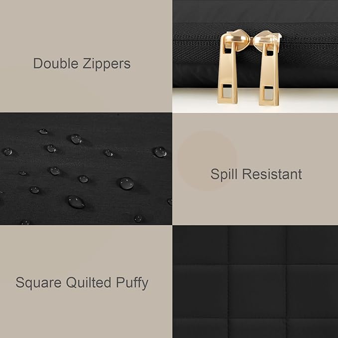 Laptop Case 13.3 inch,13-13.3 inch Puffy Laptop Sleeve Compatible with MacBook Neo/Air 13 13.6/Pro 13/Pro 14,HP Dell ASUS Acer Lenovo,Twelve Square Quilted Computer Bag with 2 Pockets,Black