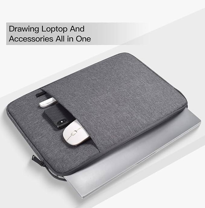 15.6 16 inch Laptop Case Sleeve for Dell 15 Laptop/16 Plus/Inspiron, Aspire Go 15/ Chromebook, Lenovo ideaPad/Yoga, Samsung Galaxy 16 Protective Carrying Computer Bag, Space Grey