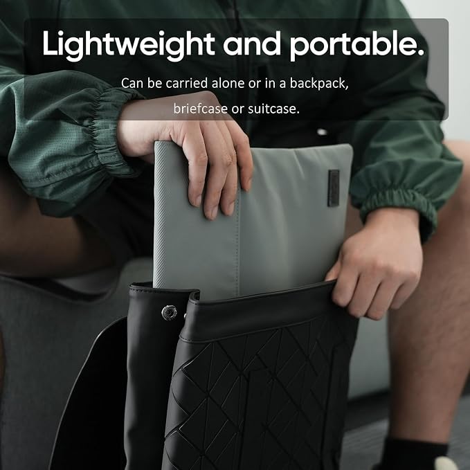 ARZOPA 14.0" Portable Monitor Sleeve Bag, PU Leather Laptop Tablet Case, Grey