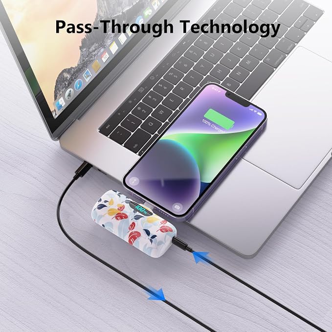 Feob [2 Pack] Small Portable Charger for iPhone14/13,Upgraded 5000mAh PD Fast Charging Power Bank,Mini Portable Phone Charger Compatible with iPhone 14/14 Pro Max/13/13 Pro/12 Pro/11/XR/X/8/7/6