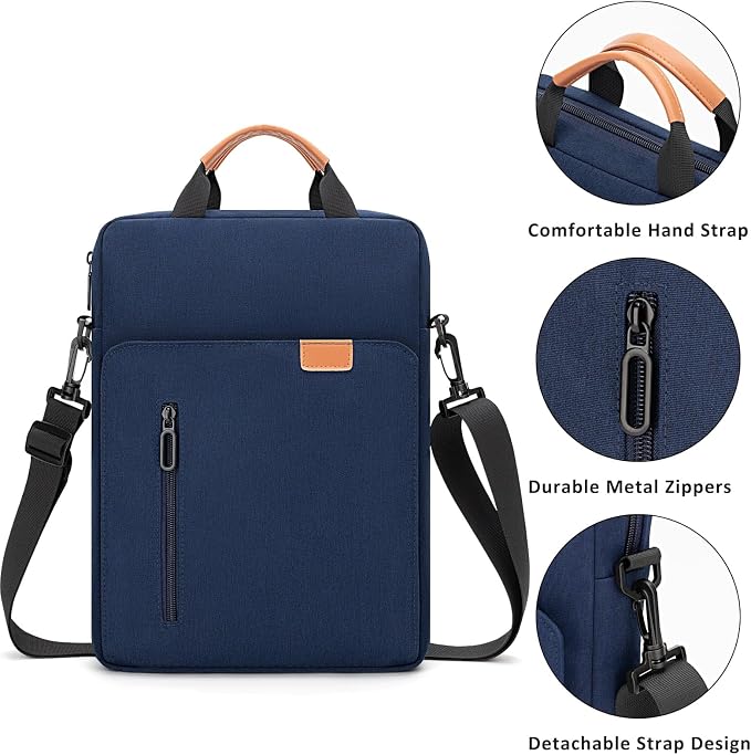 Vertical Laptop Case Computer Bag for 14 Inch MacBook Pro M1 M2 M3 M4 M5 Computer Notebook, Waterproof Protective Lightweight Laptop Computer Cover Bag, Navy Blue