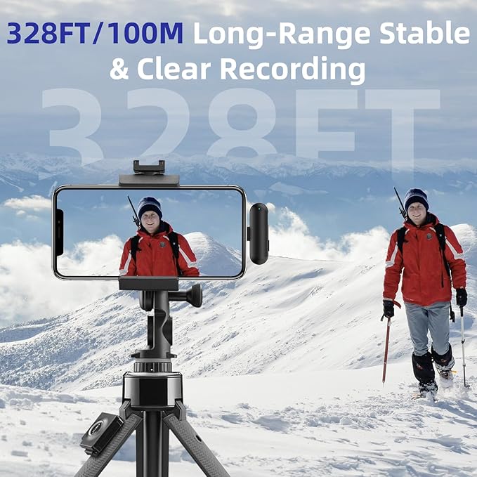 NPTCL Wireless Microphone for iPhone 17 16 15 - AI Noise Cancelling Mini Lavalier Mic USB C for Android Phone with 35H Charging Case for Video Recording Vlogging YouTube TikTok