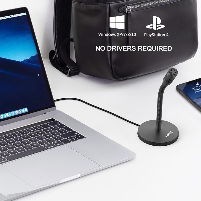 FIFINE Mini Gooseneck USB Microphone for Dictation and Recording,Desktop Microphone for Computer Laptop PC.Plug and Play Great for Skype,YouTube,Gaming, Streaming,Voiceover,Discord and Tutorials-K050