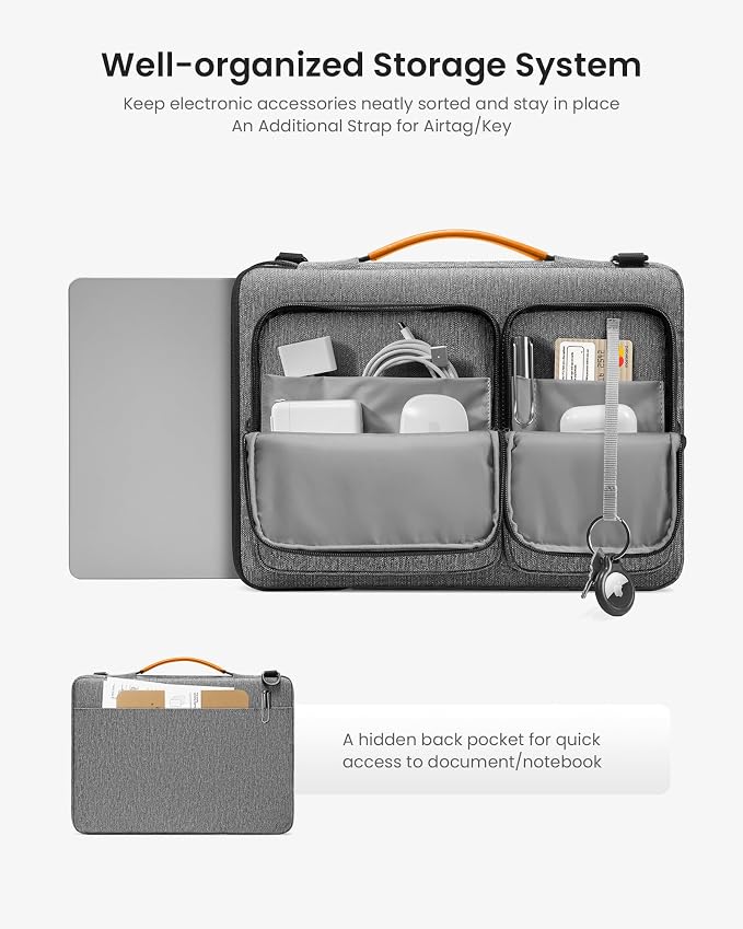 tomtoc 360 Protective Laptop Shoulder Bag for 15 Inch New 2026 MacBook Air M5/A3448, M4/A3241, M3/A3114, M2/A2941, 15 Inch Microsoft Surface Laptop 7/6, Water-Resistant Accessory Case