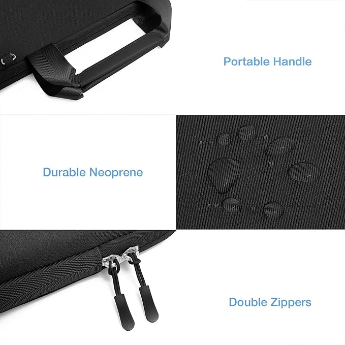 MOSISO Laptop Case 13 inch, Laptop Sleeve Bag Compatible with MacBook Neo 13 / Air M5 M4 M3 M2 M1 2026-2018 / Pro M2 M1, Neoprene Carrying Computer Bag with Handle&Detachable Small Case, Black