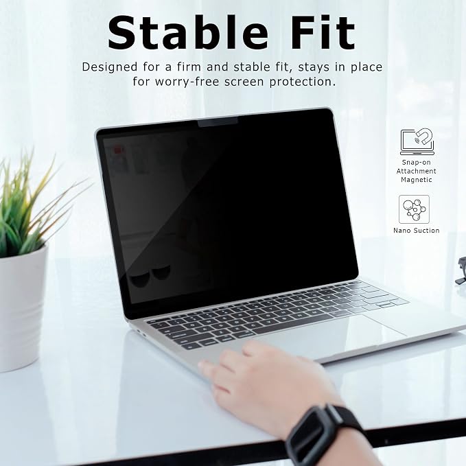 Adeway Privacy Screen Protector for Surface Laptop 6/5/4/3/2/1 13.5 Inch, Magnetic Nano, Anti-Spy, Removable, Blue Light & UV Blocking, Anti-Glare