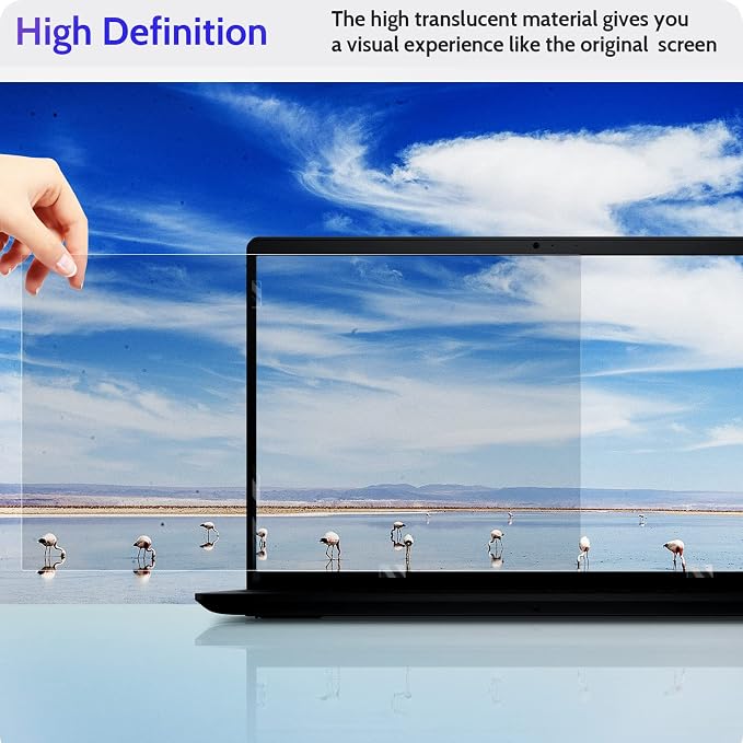 Peslv 15.6 Inch Laptop Privacy Screen Compatible with Lenovo Hp Dell Acer Asus Thinkpad Envy Xps Computer 16:10 Aspect, Removable Anti Glare Blue Light Filter Protector, 15" Monitor Security Shield