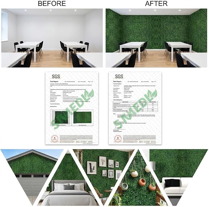 Artificial Boxwood Roll Panels, 40"x120" (34 sq.ft) UV-Resistant Faux Ivy Privacy Fence Screen, Decorative Grass Wall Covering for Indoor & Outdoor Garden, Backyard, Balcony, Home Decor