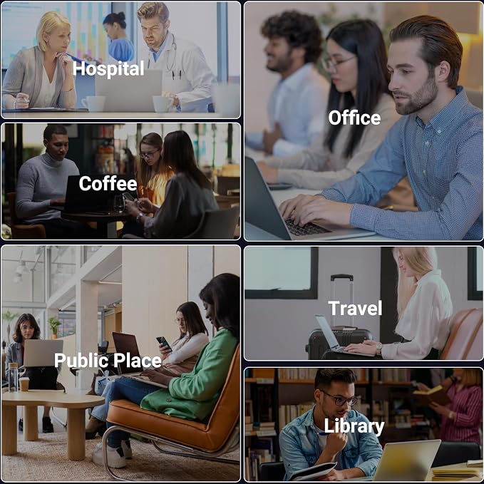 ZOEGAA 4-way 360° Privacy Screen For 14 Inch 16:10 Laptop That Screen Size is 11.9 in Wide and 7.4 in High. Removable Privacy Screen For Laptop Monitor, Anti Glare And Blue Light, Compatible With HP Dell Lenovo Asus Samsung Acer Thinkpad