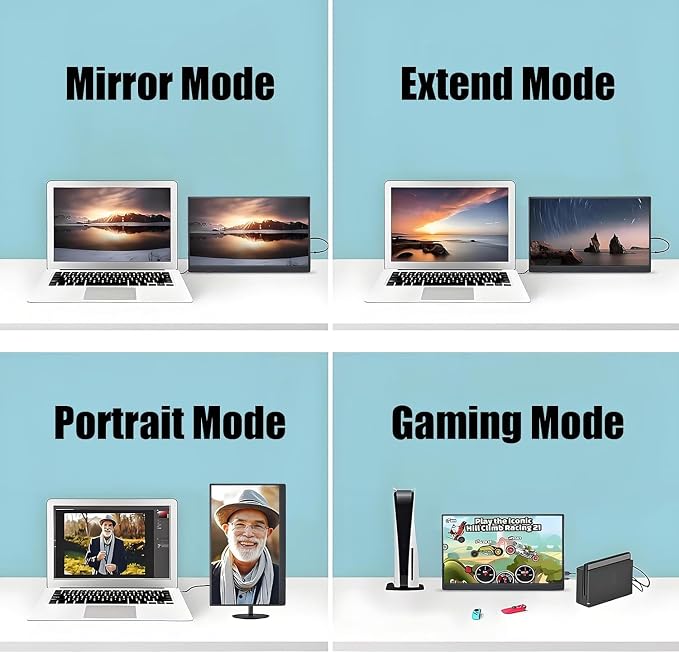 16" 2.5K 144Hz Portable Gaming Monitor 16:10 HDR Eye Careful,100% sRGB QHD2560x1600 Ultra-clear IPS Portable Monitor for Laptop with Built-in Speakers,External Second Screen for PC Phone Game Console