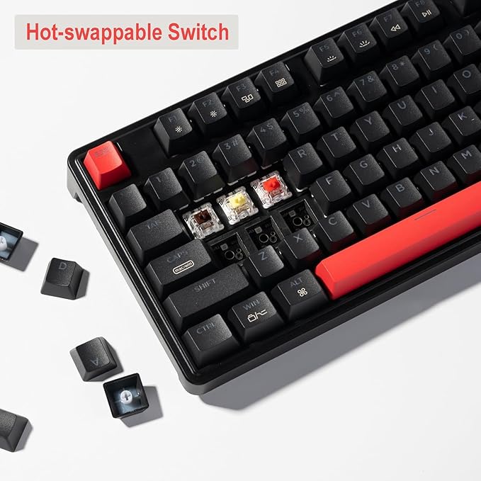 Keychron C3 Pro QMK/VIA Custom Mechanical Keyboard, Hot Swappable Programmable 87 Keys Compact TKL Layout Gasket Mount, RGB Backlight Wired Gaming Keyboard with Brown Switches for Mac/Windows/Linux