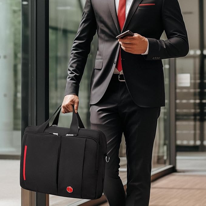 Omnpak 17 inch Laptop Bag, Laptop Briefcase with Combination Lock, Anti Theft Business Office Bag,Satchel Bags for Men,Water-Repellent Gaming Computer Bag for Women Locking Notary Bag, Hippa Bag