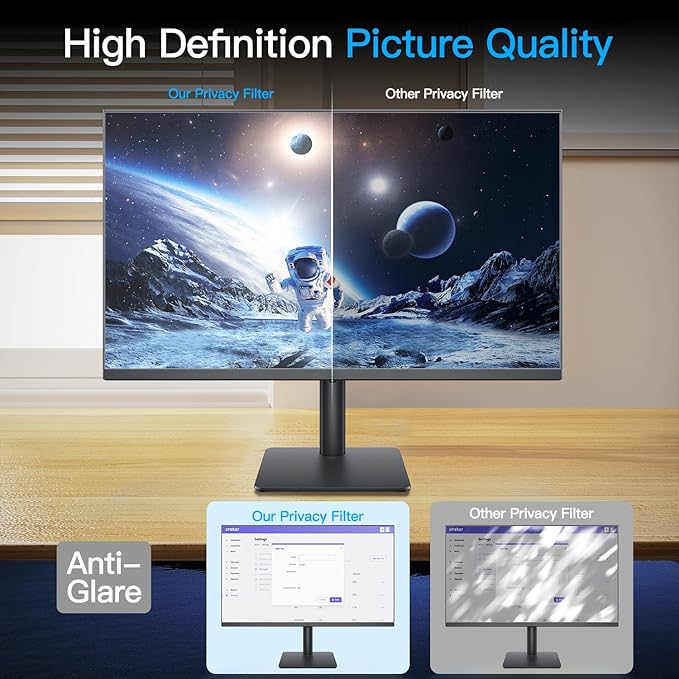 2-Pack 24 Inch Computer Privacy Screen Filter, Anti-Spy/Glare Protector Film for Widescreen Monitor with 16:9 Aspect Ratio
