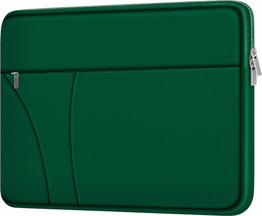 14 inch Laptop Sleeve, Traveling Laptop Case with Zippered Pocket, Shockproof Protective Carrying Briefcase Computer Bag for 14" MacBook Air/Pro, HP, Dell, Lenovo, Acer, Dark Green