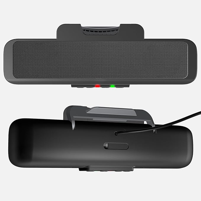 Cyber Acoustics CA-2890 USB Speaker Bar – USB Powered Stereo Desktop Computer Speakers for PC, Clip-On Monitor Mount Design, On-Speaker Controls