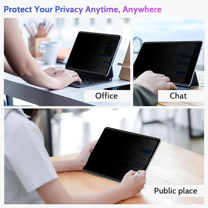 Peslv Magnetic Privacy Screen Protector for iPad Pro 12.9 Inch 2018 2020 2021 2022, Removable Anti Blue Light Glare Spy Private Filter