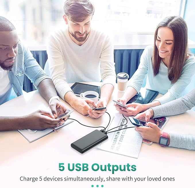 Portable Charger 38800mAh Power Bank with 5 Outputs & 2 Inputs,PD USB C In&Out Fast Phone Charging External Battery Pack Backup,Travel Essential Outdoor for iPhone 17/16/15,Android Samsung Galaxy etc