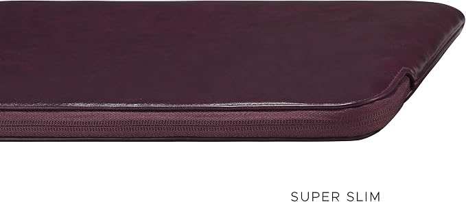 Comfyable Slim Laptop Sleeve Compatible with 13 Inch MacBook Air 13 in M5 M4 M3 M2, 13" MacBook Pro/Neo, PU Leather Bag Water-Resistant Cover Case, Berry Brown