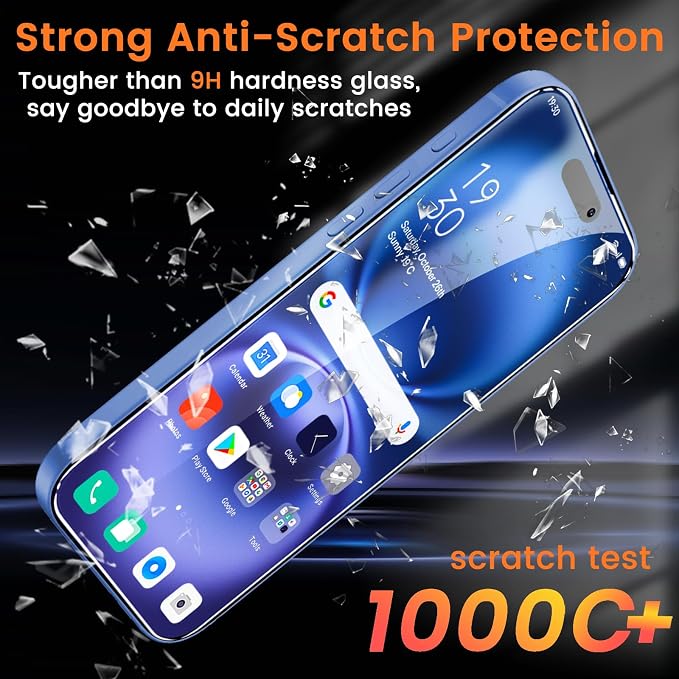 Lesakit 4+4 Pack Privacy Screen Protector for iPhone 16 Plus 6.7-Inch with 4 Pack Camera Lens Protector, Anti Spy Tempered Glass Film 9H Hardness Case Friendly