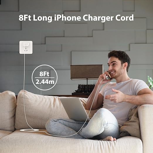 Phone 17 16 15 Charger Fast Charging Type C Chargers USB C Fast Charger Block & Phones 17 Charger Cord 8FT Long USB C Charging Cable for i.Phone 17/17 Pro/17 Pro Max/Air/Phone 16 15 Pro Max,White