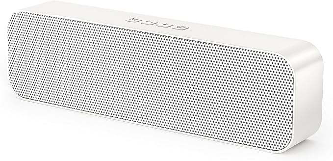Computer Speaker for Desktop,Rechargeable PC Speaker,Small Computer Soundbar with Stereo & Bass,3.5mm Aux-in,Bluetooth,TF Port,Loud Volume for Web Conferences,Teacher,Music (White)