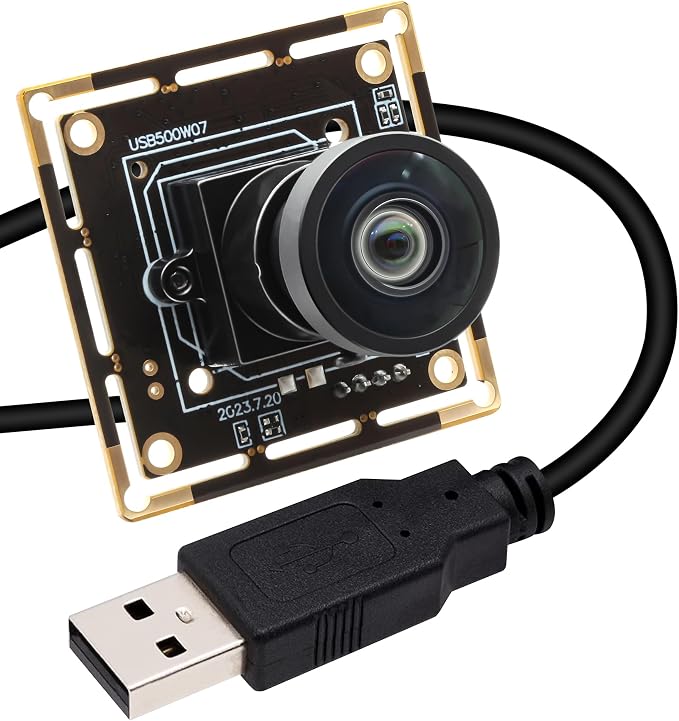 SVPRO 5MP 30FPS USB Camera Module with M12 Lens 120 Degree Wide Angle Webcam Board IMX335 Low Light Computer Vision Industrial Camera for PC,Raspberry Pi, Jeston Nano